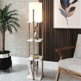 Φωτιστικό Δαπέδου Με Ραφιέρα A-G Nora 390FLH1146 White