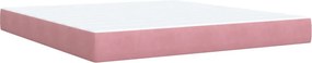 vidaXL Κρεβάτι Boxspring με Στρώμα Ροζ 180x200 εκ. Βελούδινο