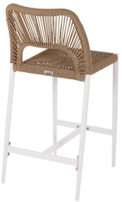 ΣΚΑΜΠΟ ΑΛΟΥΜΙΝΙΟΥ ΜΕ RATTAN ΜΕΣΑΙΟΥ ΥΨΟΥΣ ΛΕΥΚΟ HM5920.01 46x58x95Yεκ. (1 Τεμμάχια)