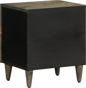 vidaXL κομοδίνο ντουλάπι ανοιχτό γκρι 40x33x46 cm μασίφ ξύλο Mango