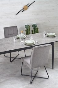 CHARLES table grey marble / black