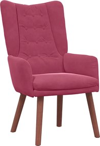 vidaXL Πολυθρόνα Κόκκινο 63 x 67 x 94 εκ. Βελούδο