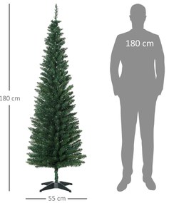 HOMCOM Χριστουγεννιάτικο δέντρο, τεχνητό πεύκο, χριστουγεννιάτικο δέντρο, με βάση, αστέρι, 1,8 m, πράσινο