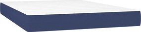 vidaXL Κρεβάτι Boxspring με Στρώμα Μπλε 140x190 εκ. Υφασμάτινο