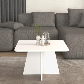 Τραπεζάκι σαλονιού Sugar Megapap χρώμα λευκό 60x60x36,8εκ.