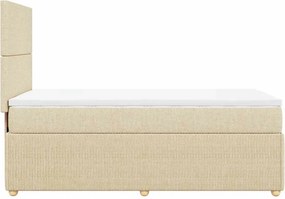 vidaXL Κρεβάτι Boxspring με Στρώμα Κρεμ 100 x 200 εκ. Υφασμάτινο