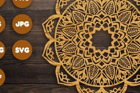 Intra απο ξύλο plywood 3mm-4mm πάχος 3D Mandala για Cricut Δίασταση 30x30 cm INTRAFABR-90827626