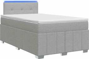 vidaXL Κρεβάτι box spring με στρώμα Ανοιχτό γκρι 120 x 200 cm Ύφασμα