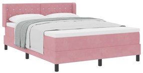 vidaXL Ροζ  Κρεβάτι με Στρώμα 160x200 cm Βελούδο