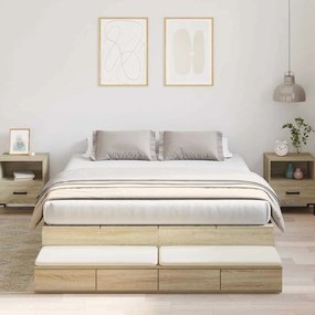 vidaXL Κρεβάτι με Αποθηκευτικό Χώρο Sonoma Oak 140x200 εκ