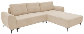 Intrahome Kαναπές κρεβάτι τριθέσιος αναστρέψιμος Settee Intrahome ύφασμα με αποθηκευτικό χώρο σε μπεζ απόχρωση 286x204x93εκ | SKU: INTRAPA-185111153