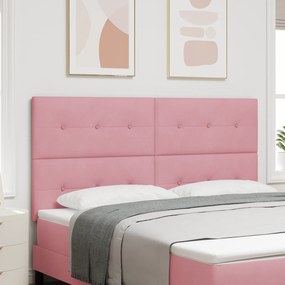 vidaXL Κεφαλάρι Επιτοίχιο με κεφαλάρι Ροζ 180 cm Βελούδο