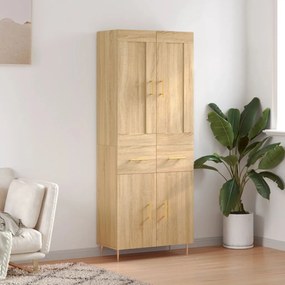 vidaXL Ντουλάπι Sonoma δρυς 69,5 x 34 x 180 εκ. από Επεξεργασμένο Ξύλο