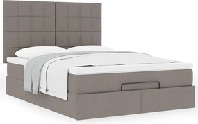 vidaXL Κρεβάτι-Μπαλκόνι με Στρώμα, Ύφασμα 140x190 εκ., Μπεζ