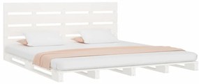 vidaXL Σκελετός Κρεβ. Χωρίς Στρώμα Λευκό 135x190 εκ Μασίφ Πεύκο