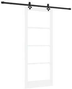 vidaXL Συρόμενη Πόρτα Χειροκίνητος Λευκό 86 x 211 cm Ξύλο και μέταλλο