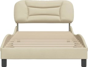 vidaXL Σκελετός Κρεβατιού Χωρίς Στρώμα Hvar Κρεμ 100 x 200 εκ. Υφασμάτινο