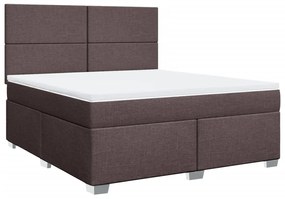 vidaXL Κρεβάτι Boxspring με Στρώμα Σκούρο Καφέ 180x200 εκ Υφασμάτινο