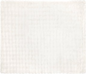 vidaXL Ψεύτικη κουβέρτα από κουνέλι Λευκό 220 x 240 cm Πολυεστέρας