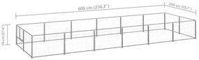 vidaXL Σπιτάκι Σκύλου Ασημί 12 μ² Ατσάλινο