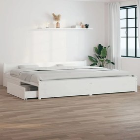 Πλαίσιο Κρεβατιού με Συρτάρια Λευκό 200 x 200 εκ. - Λευκό