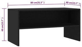 vidaXL Έπιπλο Τηλεόρασης Μαύρο 80 x 40 x 40 εκ. από Επεξ. Ξύλο