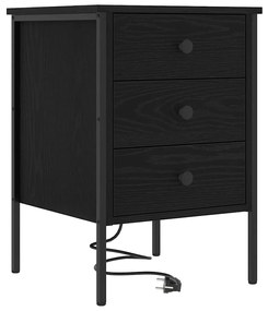 vidaXL Κομοδίνο 2 pcs Μαύρη δρυς 42 x 41 x 61 εκ Επεξεργασμένο ξύλο