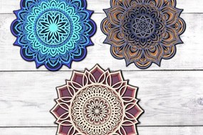 Intra απο ξύλο plywood 3mm-4mm πάχος 3D Layered Mandala Δίασταση 30x30 cm INTRAFABR-101200960