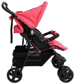 vidaXL Καρότσι Διδύμων Κόκκινο Ατσάλινο