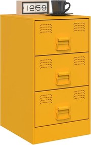 vidaXL Κομοδίνα 2 τεμ. Μουσταρδί 34,5x39x62 εκ. από Χάλυβα