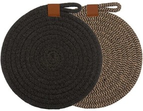 Σουπλά Nash (Σετ 2Τμχ) 40739 22cm Anthracite-Natural Ladelle Βαμβάκι,Jute