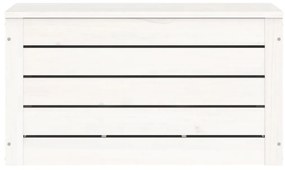 Κουτί Αποθήκευσης Λευκό 59,5x36,5x33 εκ. Μασίφ Ξύλο Πεύκου - Λευκό