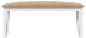 Πάγκος vidaXL 110 cm Λευκό μασίφ ξύλο καουτσούκ