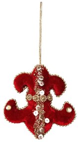 XMAS ROYAL TREASURE B DECO FOAM ΒΕΛΟΥΔΟ ΚΟΚΚΙΝΟ 10,5x2xH11cm