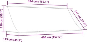 vidaXL Τέντα Συρόμενη Κίτρινο / Λευκό 400 x 150 εκ.