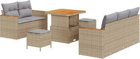 vidaXL Σετ Καναπέ Κήπου 8 pcs Μπεζ συνθετικό ρατάν