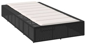vidaXL Ξαπλώστρα με αιωρούμενο μαξιλάρι Μαύρο Poly Rattan