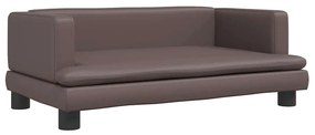 vidaXL Καναπές Παιδικός Καφέ 80 x 45 x 30 εκ. από Συνθετικό Δέρμα