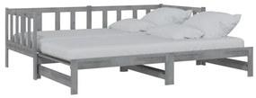 vidaXL Καναπές Κρεβάτι Γκρι 2 x (90 x 200) εκ. από Μασίφ Ξύλο Πεύκου