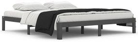 vidaXL Πλαίσιο Κρεβατιού Γκρι 180 x 200 εκ Ξύλο Πεύκου Super King