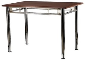 Τραπέζι μεταλλικό σε χρώμα ασημί-καφέ 110x70x78