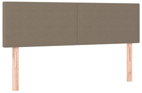 vidaXL Κρεβάτι Boxspring με Στρώμα &amp; LED Taupe 140x190 εκ. Υφασμάτινο
