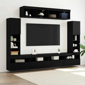 vidaXL Σετ τοίχου για τηλεόραση 6 pcs Μαύρη δρυς 30.5 x 30 x 102 εκ
