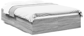 vidaXL Πλαίσιο Κρεβατιού Γκρι Sonoma 135x190 εκ. Επεξεργασμένο Ξύλο