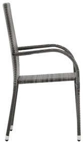 Σετ Τραπεζαρίας Κήπου 7 Τεμαχίων Γκρι / Μαύρο 3099411