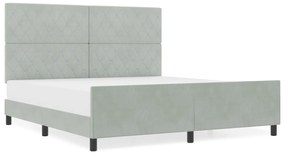 vidaXL Κρεβάτι Φωτεινό Γκρι 180x200 εκ. Βελούδο