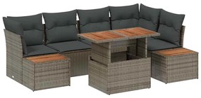 vidaXL Σετ Καναπέ Κήπου με αποθήκευση 10 pcs Γκρι Πολυ ράταν