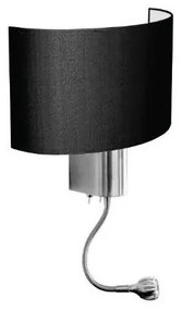 Απλίκα Φωτιστικό Τοίχου LED E27 1W IP20 17-01100-5 ΦOS_ME-17-01100-5-Μαύρο 17-01100-5