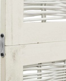 vidaXL Διαχωριστικό Χώρου με 4 Πάνελ Λευκό από Μασίφ Ξύλο Παυλώνιας
