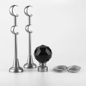 Κουρτινόβεργα διπλή twist Cristal Noir 25/19 – χρώμιο ματ - 240 cm